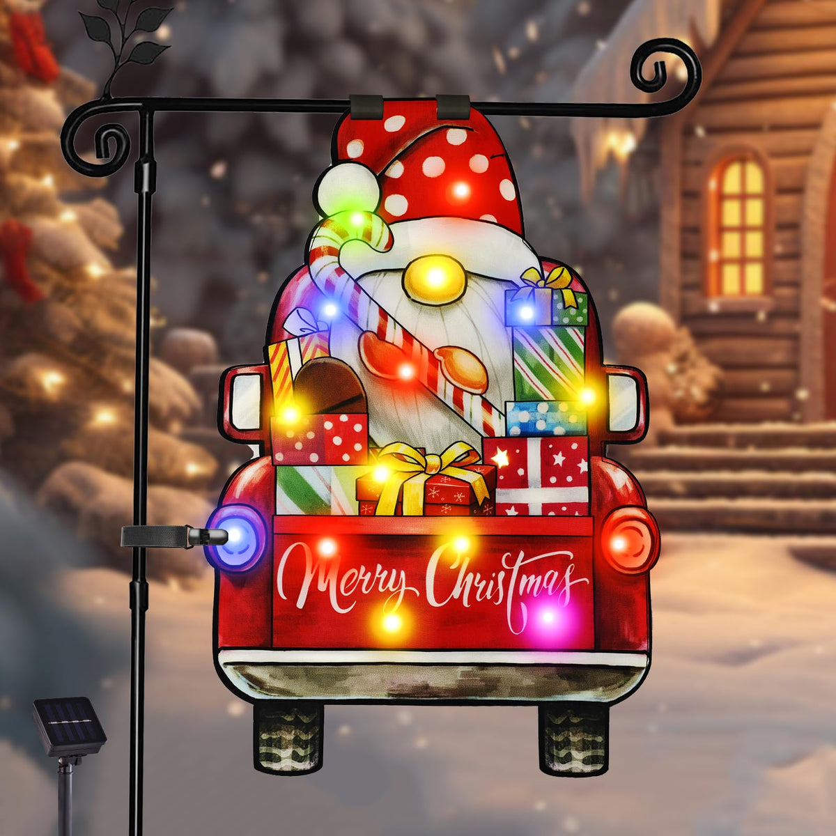 12x18 Lighted Christmas Snowman Garden Flag,  Outdoor Decor