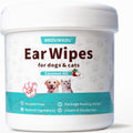 MEDUWEDU Ear Cleaner Finger Wipes 60 Counts, Dog Ear Cleaner, Grooming Kit Care for Dogs and Cats, Soft & Easy Otic Cleaning Pads, Remove Wax, Dirt & Stop Smelly, Itchy, Non-Irritating, Coconut Scent