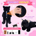 Cat Shaped Purse for Women Crossbody Bag Plush Black Funny Furry Fuzzy Shoulder Bag Cute Animal Purse(Black Cat)