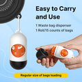 16Ft Retractable Dog Leash with Chew-Proof Steel Cable, 360° Tangle-Free, Built-in Poop Bag Dispenser, Ergonomic Comfort Grip Handle for Medium Large Dogs Up to 130lbs