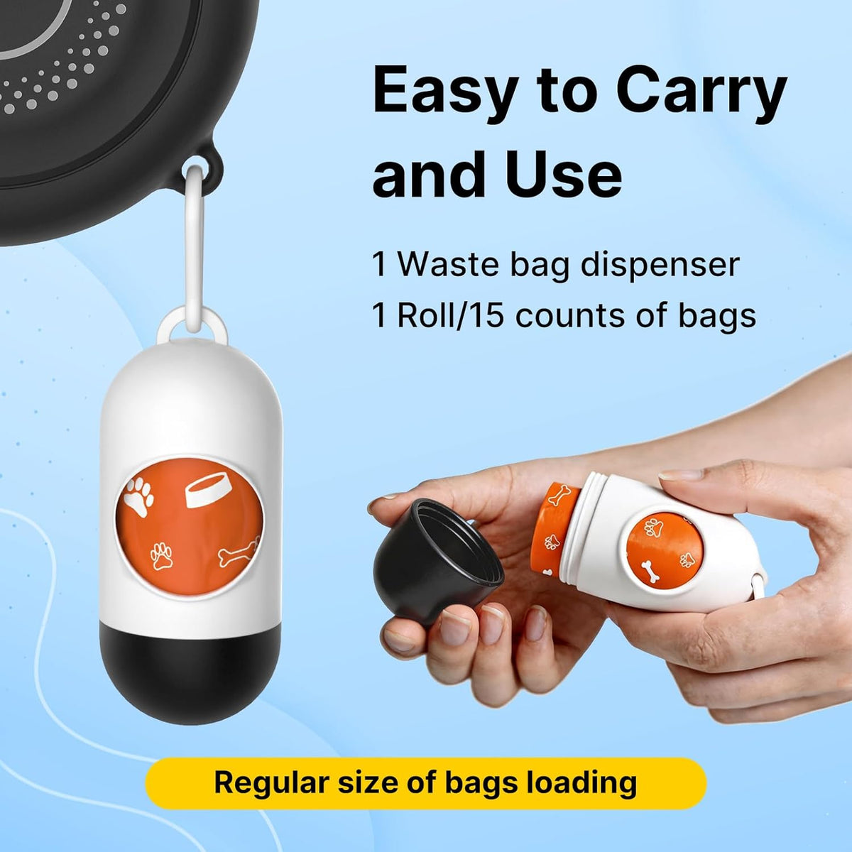 16Ft Retractable Dog Leash with Chew-Proof Steel Cable, 360° Tangle-Free, Built-in Poop Bag Dispenser, Ergonomic Comfort Grip Handle for Medium Large Dogs Up to 130lbs