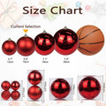 GnFlus Large Shatterproof Christmas Ball Ornaments, Red, 5.9" (2 Pcs), Classic Style, Hanging, Plastic, Christmas, Birthday, New Year, Anniversary, Valentine's Day