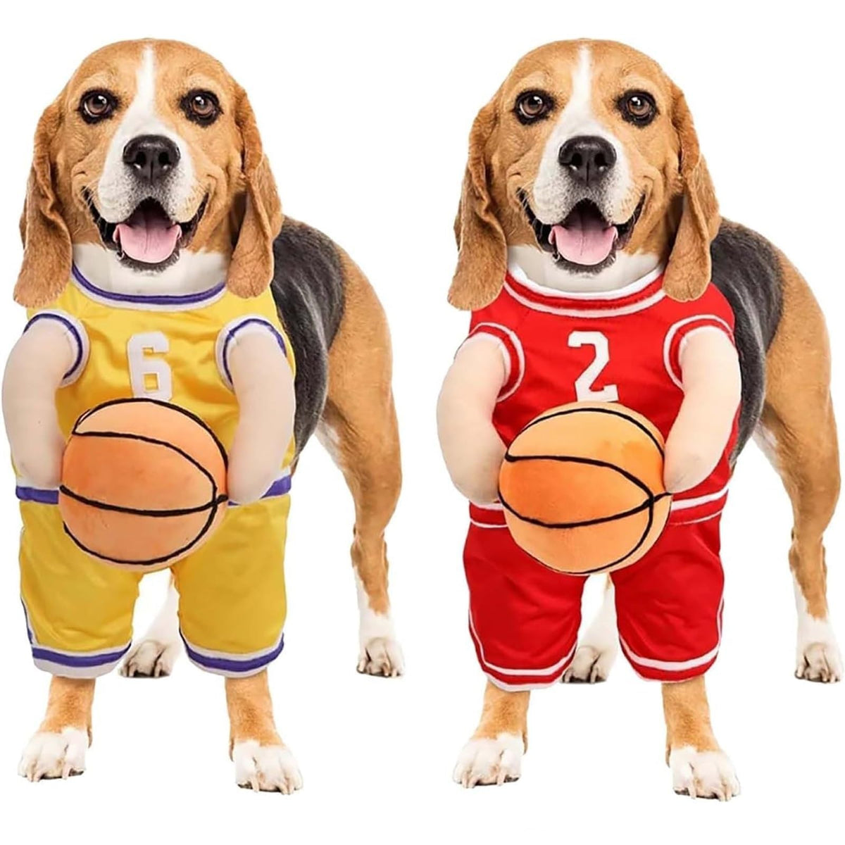 2025 New Dog Halloween Costumes, Dog Basketball Costume with Ball, Halloween Costumes with Basketball, Costume for Small Medium Large Dogs (1*RED, Small)
