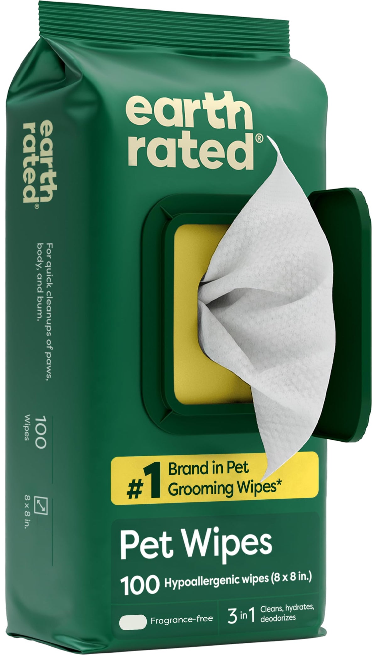 Earth Rated Dog Eye Wipes, Unscented, Removes Dirt & Discharge, 70ct | Vet-Developed, Hypoallergenic Pet Wipes for Dogs & Cats to Remove Dirt & Discharge, Fragrance Free
