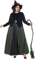 Funna Witch Costume for Women Halloween Dress up Cosplay with Hat