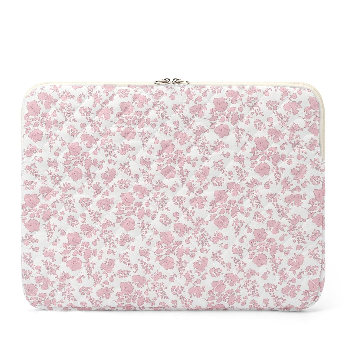 Puffy Laptop Sleeve 13 Inch Cute Quilted Laptop Protective Case Padded Floral Computer Sleeve for MacBook (A-Blue, 13 Inch)