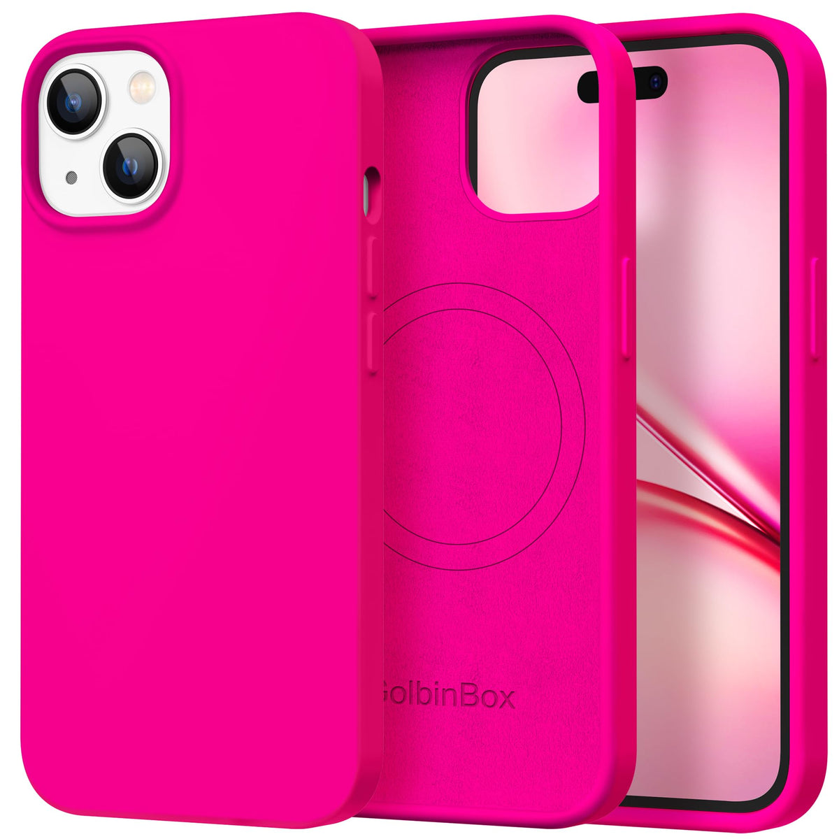 GolbinBox Magnetic for iPhone 16 Pro Max Case, Silicone Cover, Chalk Pink