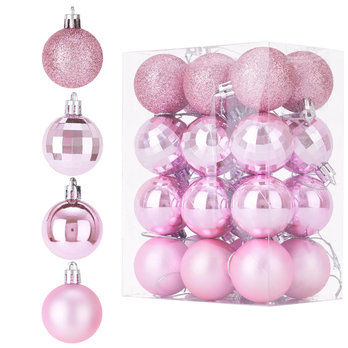 Diahom Christmas Ball 24ct 1.57 Inches Gold Mini Xmas Hanging Ornaments