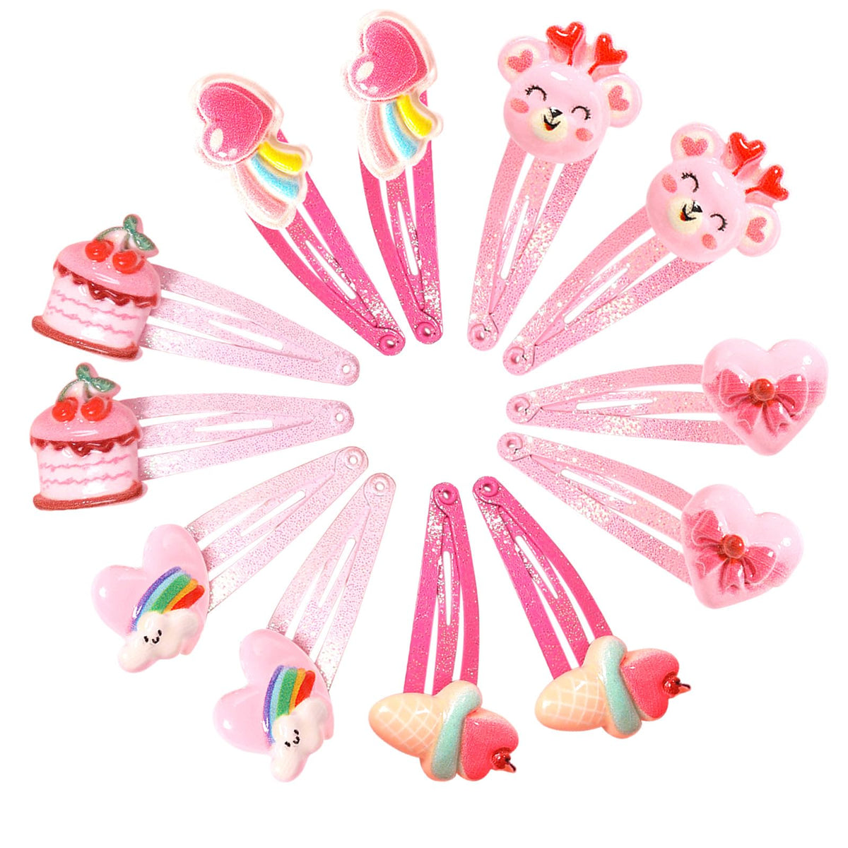 PinkSheep Halloween Hair Clips Barrettes for Girls, 6 Pairs/12 Pack