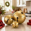 Christmas Decor, Set of 3 Giant Metal Christmas Bells (7.1", 9.84", 12.2")