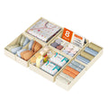 DIMJ Drawer Organizer Clothes, 12 Pack Dresser Organizer, Foldable Closet Organizers and Storage, Fabric Dresser Bins, Drawer Dividers for Nursery, Baby Clothes, Underwears, Sock (Beige)