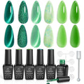 Beetles Halloween Cat Eye Gel Nail Polish Set, 6 Colors Glitter Gel