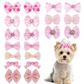 20PCS Cute Dog Hair Bows with Rubber Bands Handmade Mix Style for Puppy