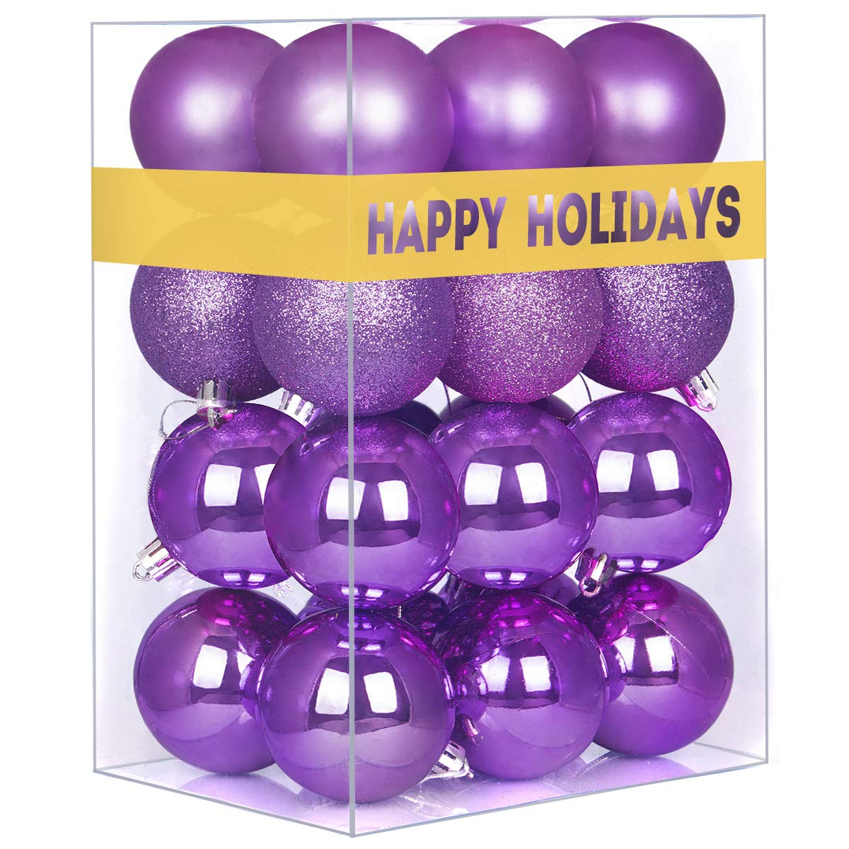 White 4.0" Large Christmas Balls - Christmas Tree Decoration Ornaments Shatterproof Hanging Balls for Birthday Halloween Holiday Wedding Decorations Set of 4pcs