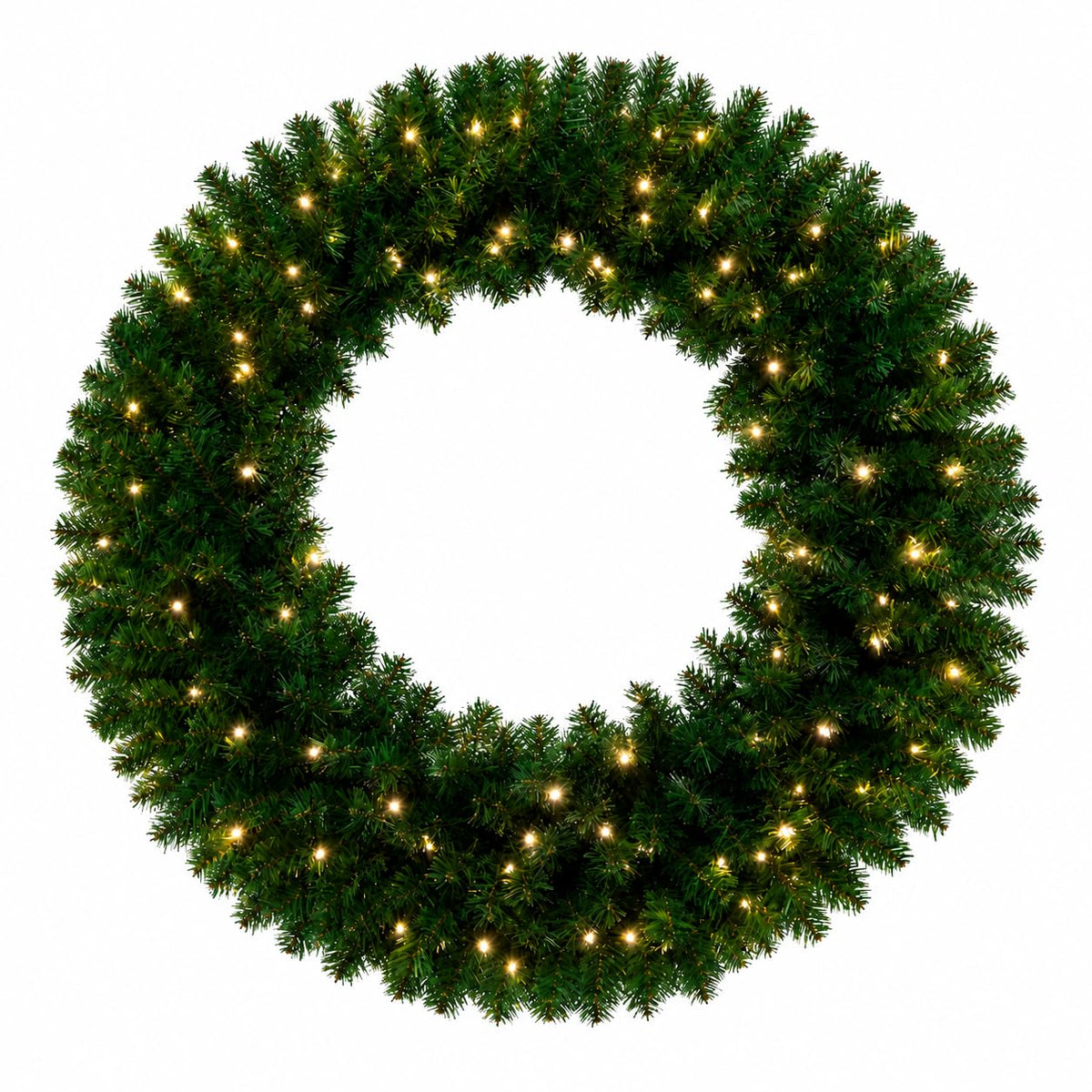 36in Large Pre-Lit Christmas Wreath with Bow, Artificial Greenery
