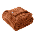 Rust Throw Blanket - Soft & Fluffy Fleece, Cute & Aesthetic, Perfect for Sofa, Couch, Chair, Bed, Living Room & Bedroom, All-Season Use, Plush & Cozy Decorative Blanket