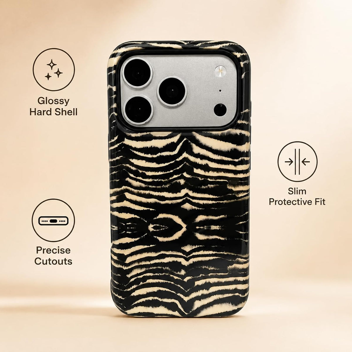 Compatible with iPhone 18 Pro Case,Animal Stylish Zebra Tiger Print Pattern Retro Phone Case Shockproof Double-Layer Drop-Resistant Protection,Zebra, for iPhone 18 Pro