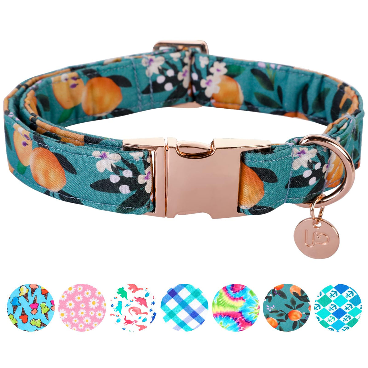Fall Plaid Dog Collar with Maple Leaf Charm – Adjustable Autumn Checkered Dog Collar for Small Medium Large Dogs, Soft Cotton Puppy Collars with Quick Release Buckle and Metal D-Ring