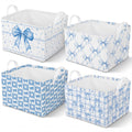 4 Pcs Thanksgiving Storage Basket Empty with Handles, Large Fabric
