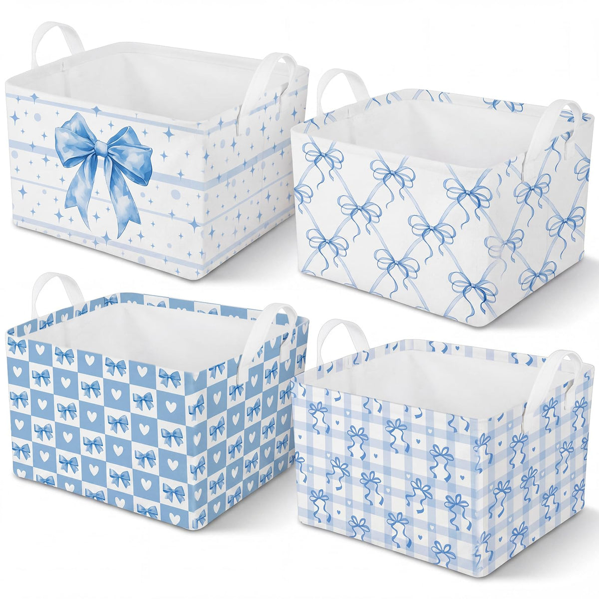 4 Pcs Thanksgiving Storage Basket Empty with Handles, Large Fabric