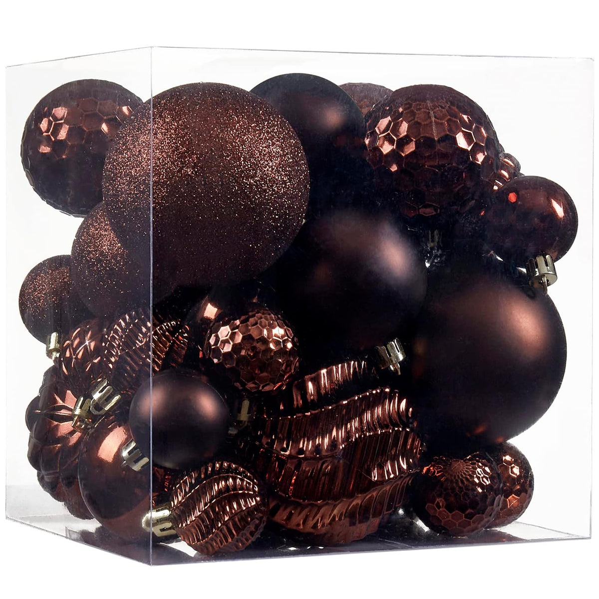Christmas Balls Ornaments -36pcs Shatterproof Christmas Tree Decorations with Hanging Loop for Xmas Tree Wedding Holiday Party Home Decor,6 Styles in 3 Sizes(Rose Gold)