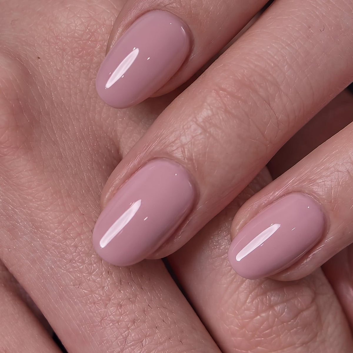 CurvLife Short Oval Chrome Nude Press On Nails, Champagne Pearl, Soft Gel | 32PCS 16 Sizes, Salon-Quality Natural Fake Nails, Curved Fit, 7-14 Day Glue-On Wear, Reusable Stick-On Nails, Press-On Kit