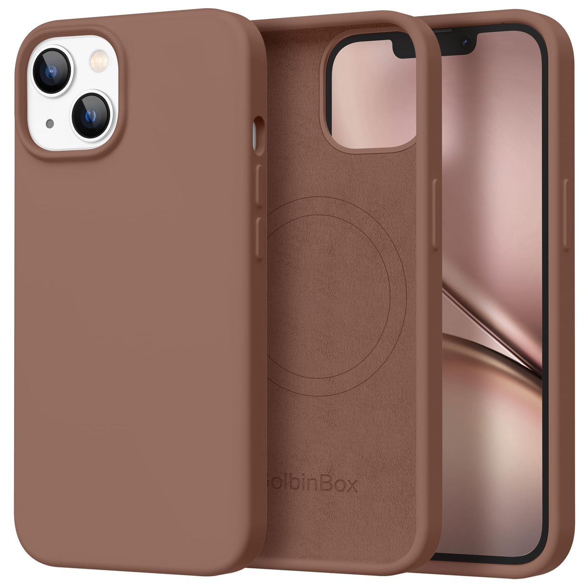GolbinBox Magnetic for iPhone 16 Pro Max Case, Silicone Cover, Chalk Pink
