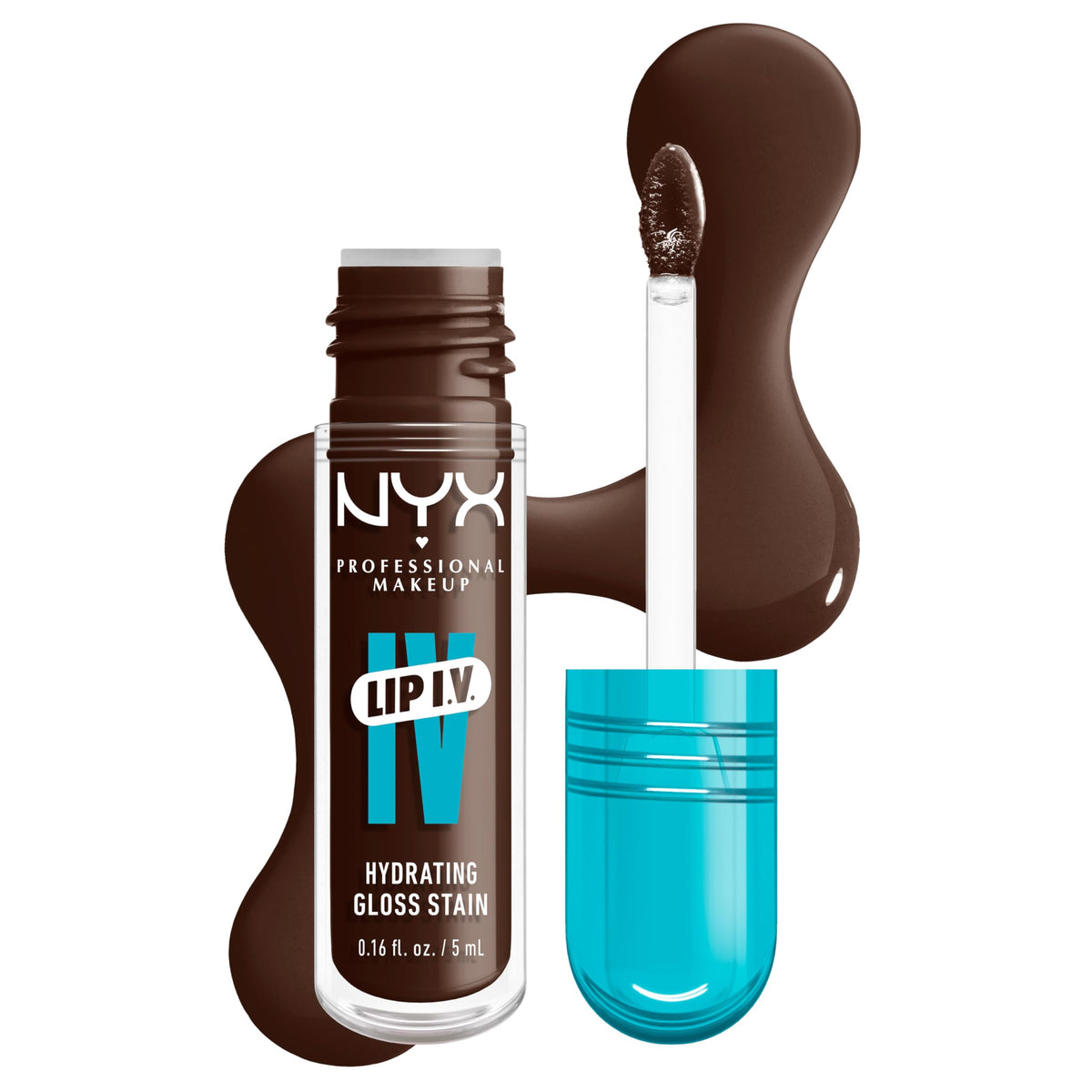 NYX PROFESSIONAL MAKEUP Lip IV Hydrating Glossy Lip Stain, Long-Lasting, Tinted, Vegan Formula with 12 HR Hydration - Petal Pourin' (Pink)