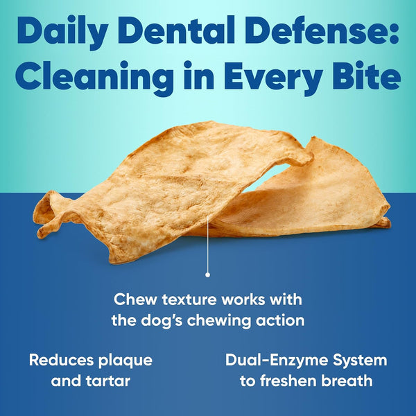 Virbac C.E.T.® Enzymatic Oral Hygiene Chews for Dogs, Medium - Plaque & Tartar Control - Single Layer Beefhide with Exclusive Dual-Enzyme System & Tasty Chicken Flavor - Easy to Give Dog Dental Chew