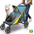 Petbobi Dog Stroller for Large & Medium Dogs - Easy Fold Dual Entry Pet Stroller with One-Foot Brake, All Terrain Wagon Cart with Air Mesh, Ideal for Large Senior Pets up to 80 lbs, Black
