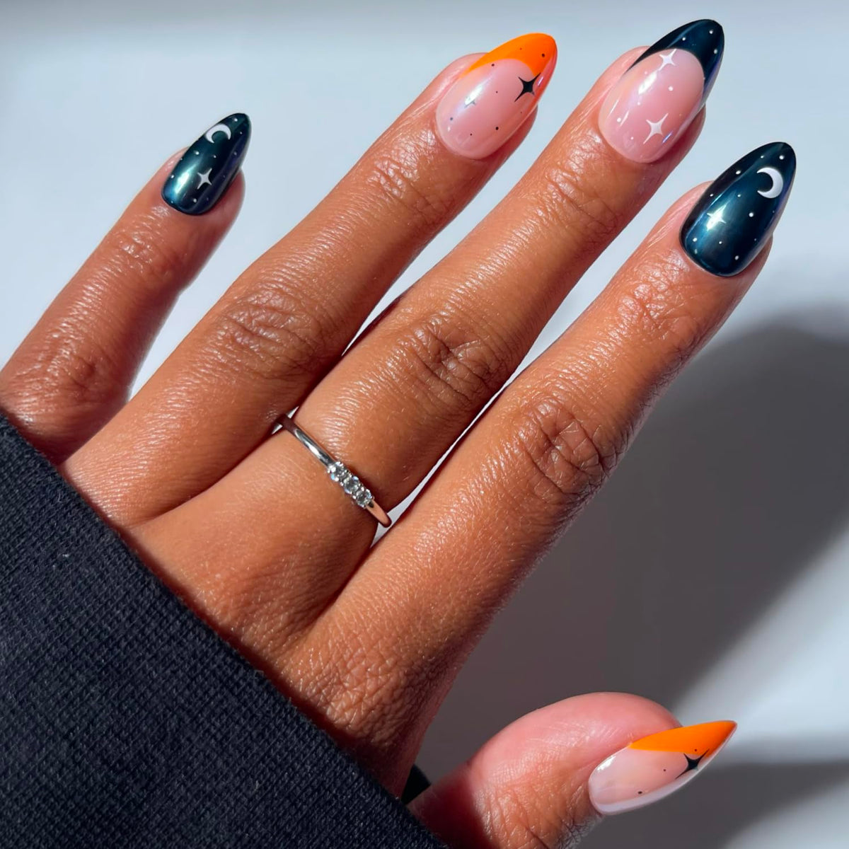 Glamnetic Halloween Press On Nails, Short Almond Glossy, Ghost Besties