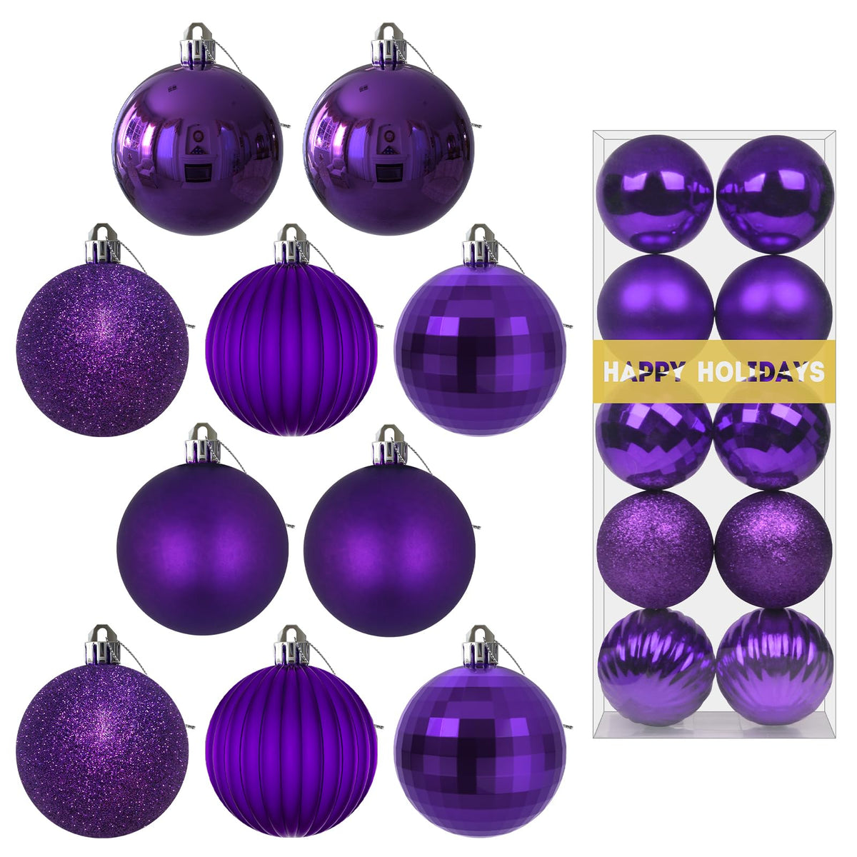 White 4.0" Large Christmas Balls - Christmas Tree Decoration Ornaments Shatterproof Hanging Balls for Birthday Halloween Holiday Wedding Decorations Set of 4pcs