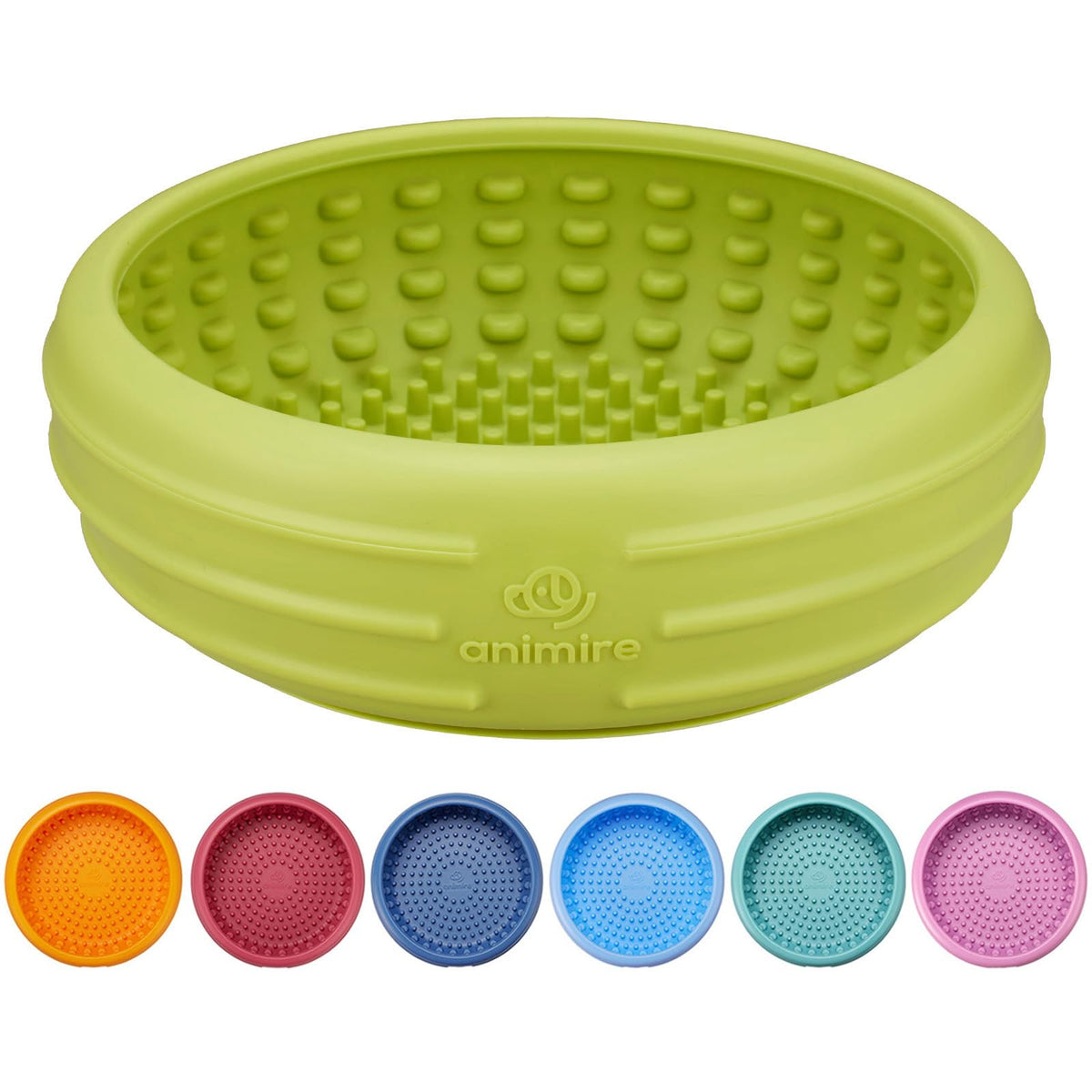 Dog Lick Bowl, Animire Freeze Lick Mat for Dogs, Non-Slip Slow Feeder Licking Bowl Enrichment Treat for Distraction Anxiety Relief, Food Grade Silicone, Dishwasher Safe(Dark Blue,S)