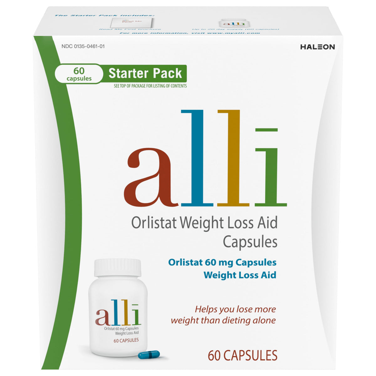 alli Weight Loss Diet Pills, Orlistat 60 mg Capsules, Non Prescription Weight Loss Aid, 120 Count Refill Pack