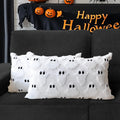 Halloween Ghost Decorative Pillow Covers 18x18 Set of 2, Beige Soft Plush Faux Fur Farmhouse Throw Cushion Cases for Fall Holiday Home Decorations