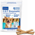Virbac C.E.T.® Enzymatic Oral Hygiene Chews for Dogs, Medium - Plaque & Tartar Control - Single Layer Beefhide with Exclusive Dual-Enzyme System & Tasty Chicken Flavor - Easy to Give Dog Dental Chew