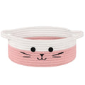 Small Woven Rope Storage Basket, Cute Cat Toy Basket for Living Room, Baby Baskets for Nursery, Gift Baskets Empty for Baby Shower, Grey, 9.8 x 4 inches