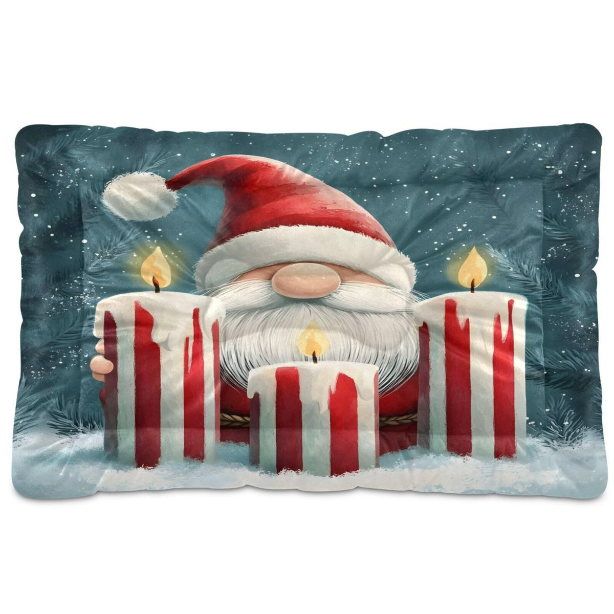 Christmas Patch Pet Bed Pad Soft Dog Bed Mat with Anti-Slip Bottom, Machine Washable Crate Pad Mattress for Dog Sleeping- 24 * 18inches