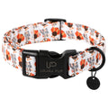 Fall Plaid Dog Collar with Maple Leaf Charm – Adjustable Autumn Checkered Dog Collar for Small Medium Large Dogs, Soft Cotton Puppy Collars with Quick Release Buckle and Metal D-Ring