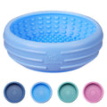 Dog Lick Bowl, Animire Freeze Lick Mat for Dogs, Non-Slip Slow Feeder Licking Bowl Enrichment Treat for Distraction Anxiety Relief, Food Grade Silicone, Dishwasher Safe(Dark Blue,S)