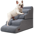 Aodisman Dog Stairs for Small Dogs and Cats,3-Step Pet Ramp for Bed & Couch | 15.7" H Non-Slip Sturdy Dog Steps with Curved Ramp for Senior,Short-Legged Dogs,Puppy and Cats to Reach Sofa or Chair,Grey