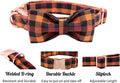 Fall Dog Collar with Bow, Black and Orange Print Fall Pet Collars Small