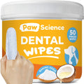 Paw Science Dog & Cat Teeth Cleaning Wipes - Dental Finger Wipes for Cats & Dogs - Pet Toothbrush & Tooth Brushing Kit - Effective Teeth Cleaner (Unscented)