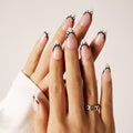 48Pcs Halloween Press on Nails Ghost Stick on Fingernails Monster Short Square False Nails Glossy Black Spider Web Acrylic Fake Nail Skull Gel Glue on Nail for Coquette Women Girls