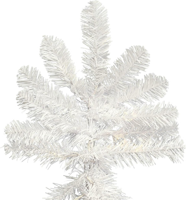 Vickerman 5.5' x 38" White Upside Down Artificial Christmas Tree with 519 PVC Tips, Metal Hinged Branches, Includes Metal Tree Stand, Unlit Design for Space-Saving Gift Placement