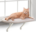 K&H Cat Window Perch Kitty Sill - Cat Window Hammock Bed with Strong Support Holds 40 lbs, Cushioned Windowsill Bed for Indoor Cats, Washable Cover, Cream Fleece, 24 x 14 Inches