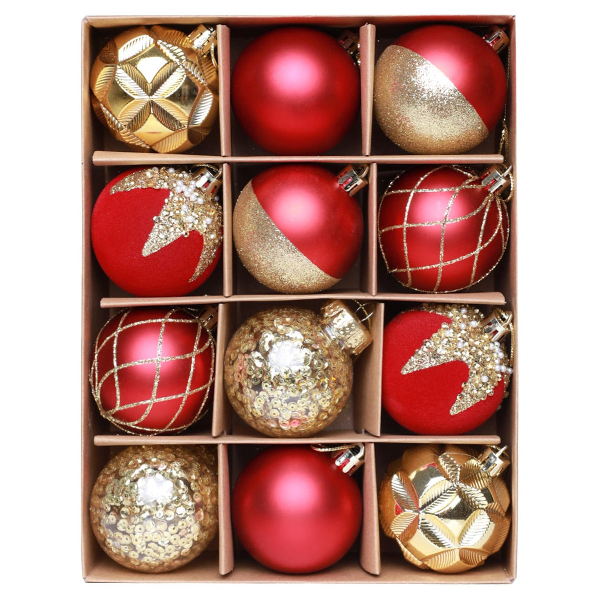 HipTree 12ct 2.36 in Copper Gold Velvet Baubles for Tabletop Christmas Tree