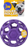 JW Pet Hol-ee Roller Dog Toy Puzzle Ball, Natural Rubber, Large (5.5 Inch Diameter), Colors May Vary