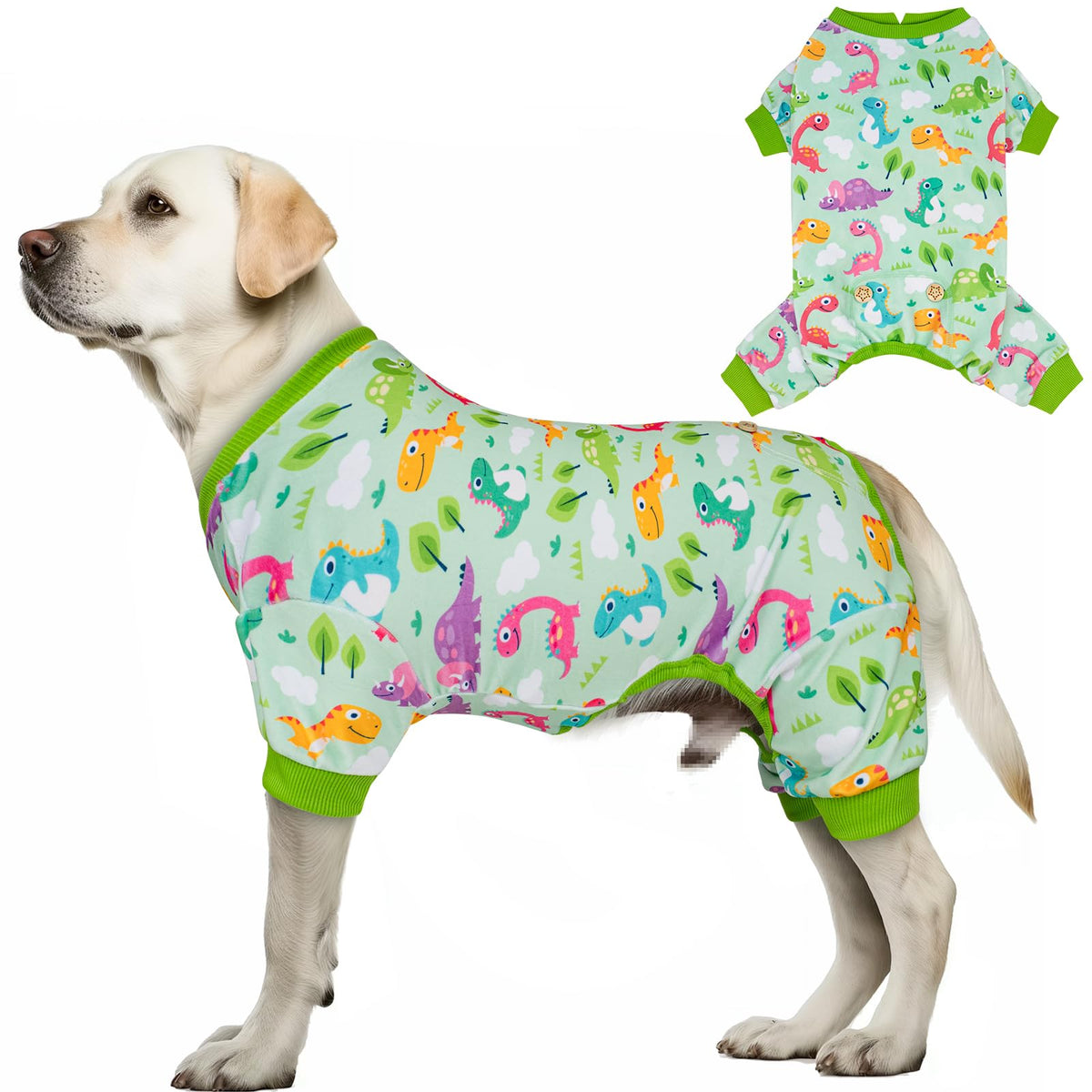 KYEESE Dog Christmas Pajamas for Small Dog Velvet Onesie with Red Snowflake