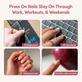 Glamnetic Press On Nails - Short Round, Glossy Fake Nails 30 Pc Full Kit | Neutral press on nails, 12 sizes. Everyday glue-on set. Waterproof, chip-resistant, up to 2 weeks wear